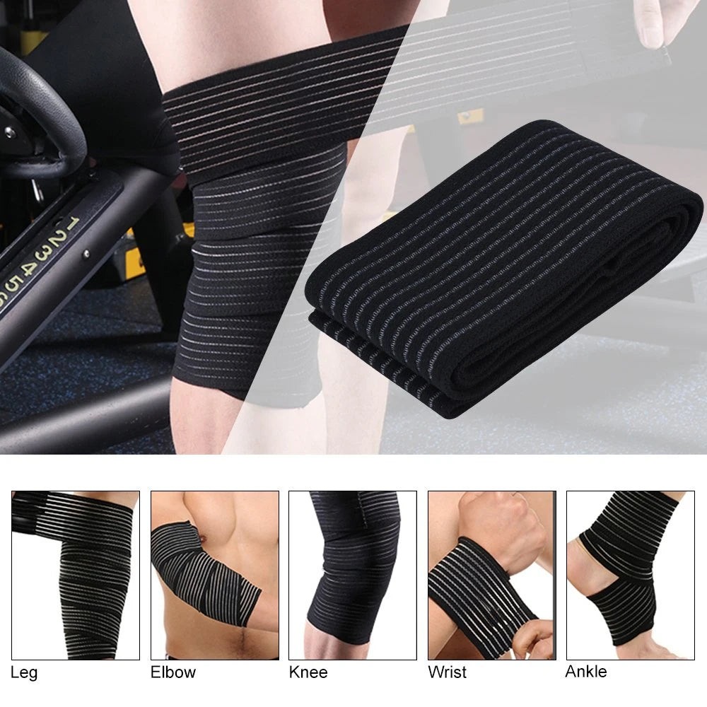 Elastic Compression Bandage Wrap (40–200cm) – Adjustable Knee, Elbow, Leg & Joint Support Strap for Sports, Fitness & Recovery
