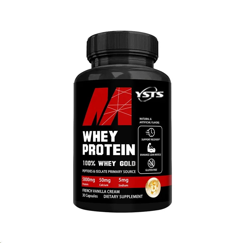 Whey Protein Capsules 5000mg – Muscle Recovery & Lean Muscle Support | Gluten-Free High Protein Supplement