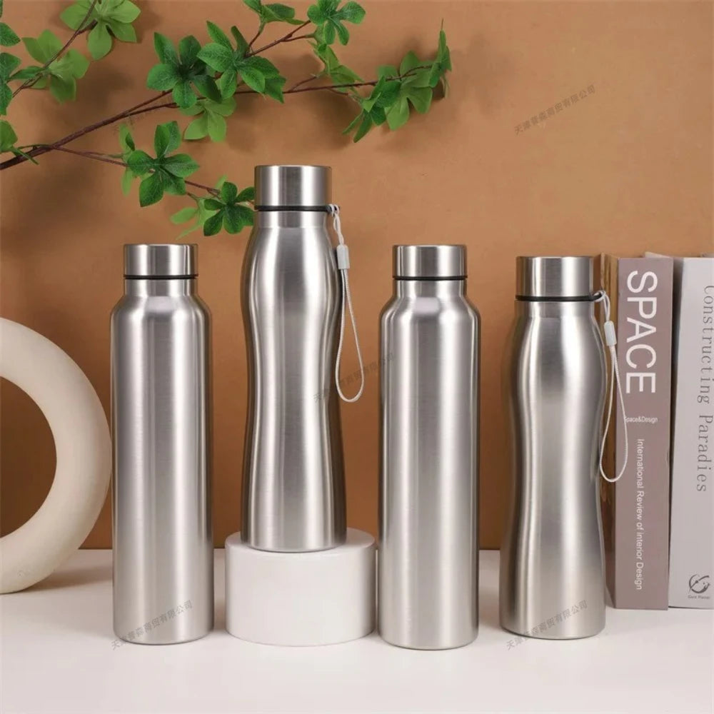 1000ml Stainless Steel Sports Water Bottle – Rugged Single-Layer Metal Flask for Gym, Camping & Outdoor Activities (1/2/3 Pcs)