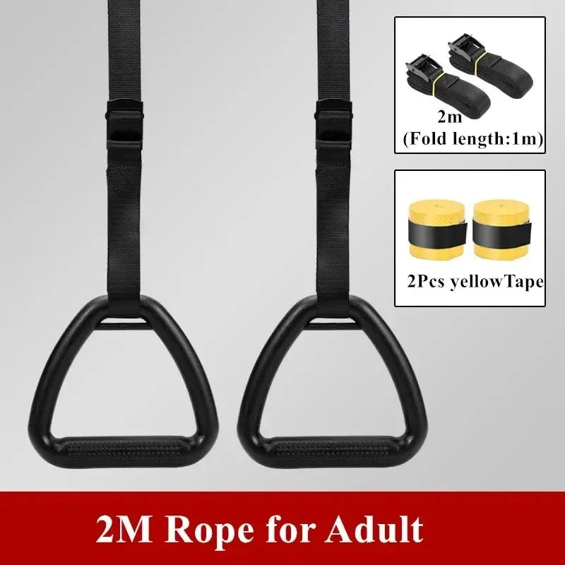 Gymnastic Rings with Adjustable Straps – Pull-Up Training Rings for Home Workouts, Strength & Bodyweight Fitness (Adults & Kids)