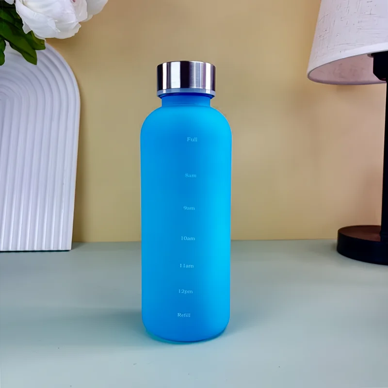 550ml Motivational Water Bottle with Time Marker – Leakproof BPA-Free Frosted Plastic Sports Bottle for Fitness, Gym, Travel & Daily Hydration