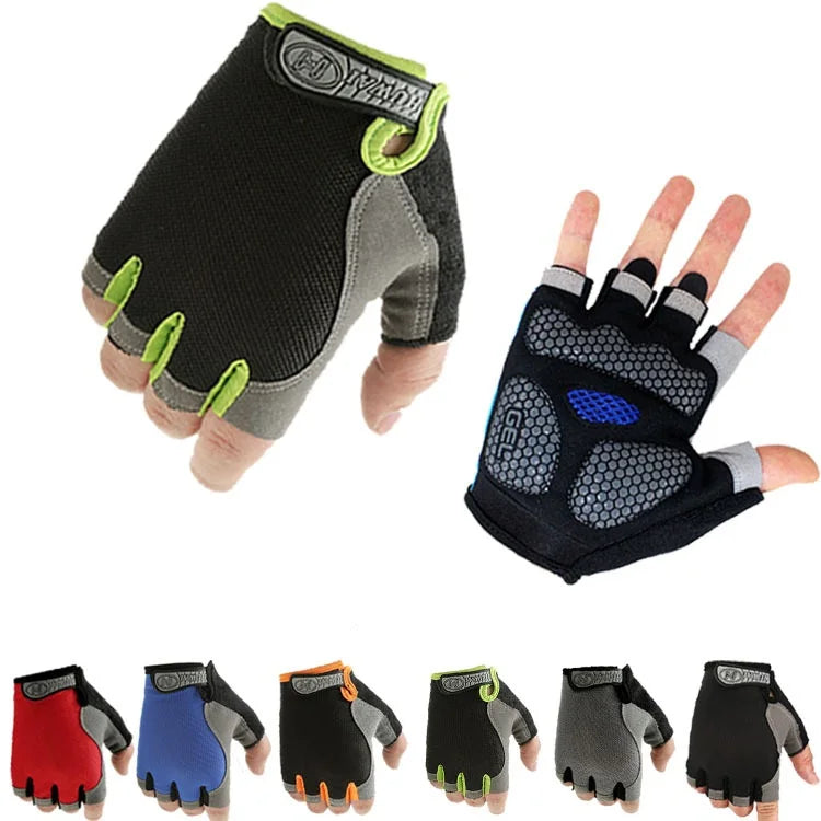 Fingerless Gym Gloves – Anti-Slip Fitness, Cycling & Workout Gloves for Men & Women, Breathable Bodybuilding & Exercise Gloves