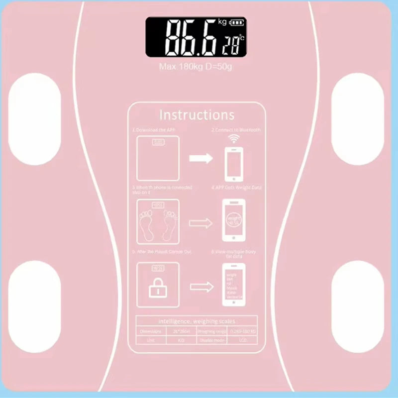 Smart Body Fat Scale Bluetooth Digital Bathroom Scale – Wireless Body Composition Analyzer with App