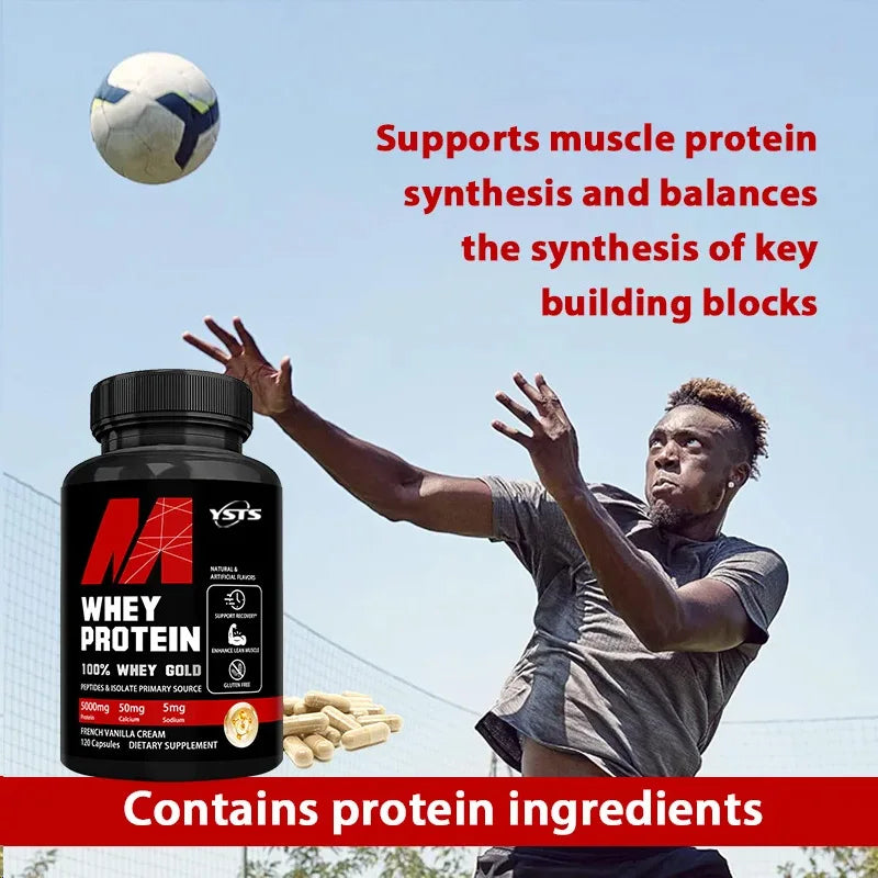 Whey Protein Capsules 5000mg – Muscle Recovery & Lean Muscle Support | Gluten-Free High Protein Supplement