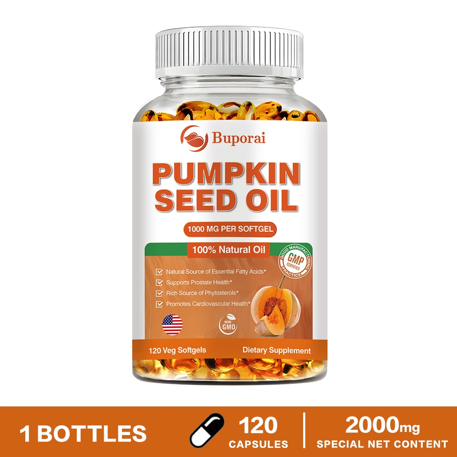 Pumpkin Seed Oil Capsules – Hair Growth, Prostate & Urinary Tract Support | Heart & Cardiovascular Health