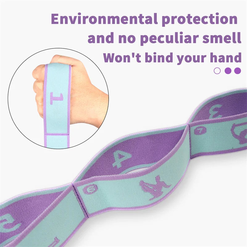 Elastic Yoga Stretching Band – Multi-Functional Pilates, Ballet & Fitness Resistance Strap with 9 Loops for Flexibility, Mobility & Recovery Training
