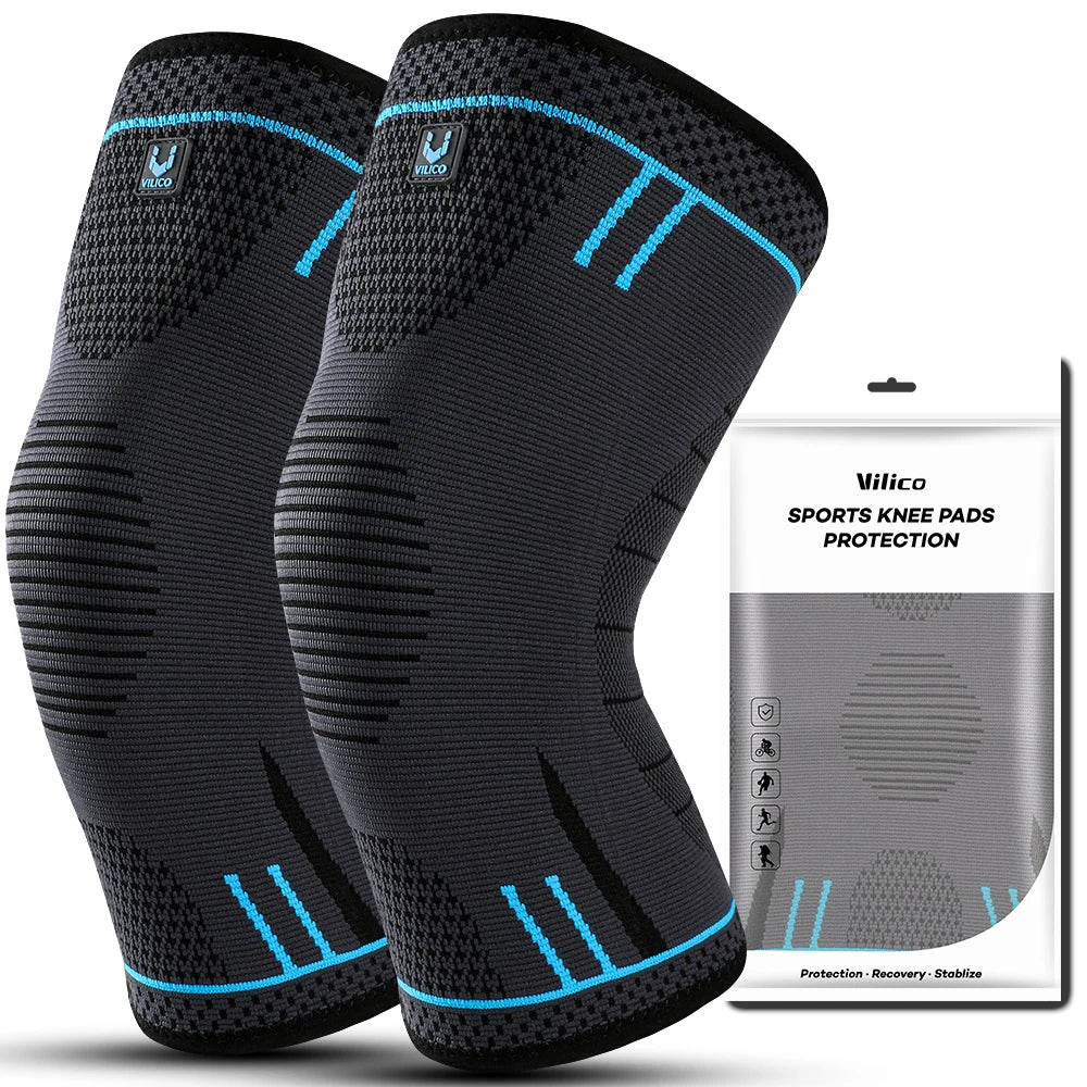 Compression Knee Support Sleeve – Elastic Breathable Knee Brace with Shock Absorption for Gym, Running, Basketball & Volleyball