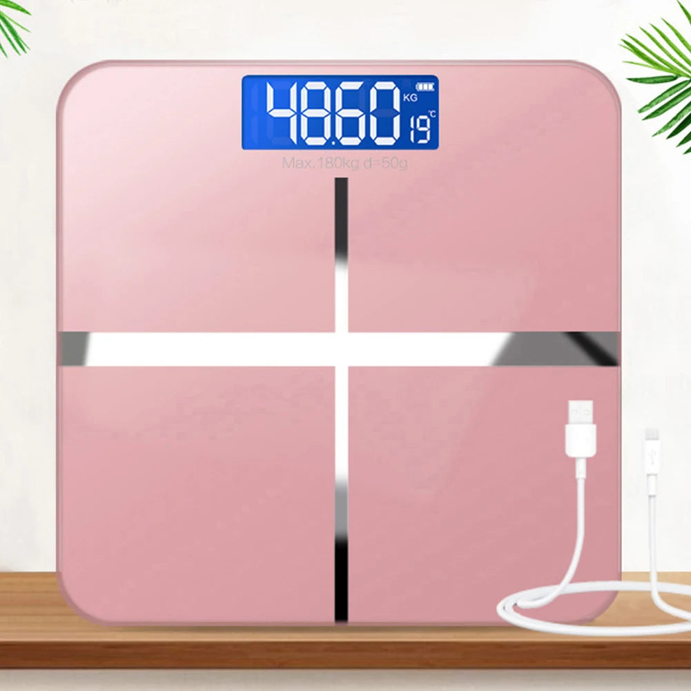 LED Digital Smart Weight Scale – USB Rechargeable Electronic Body Weight Scale for Home & Office