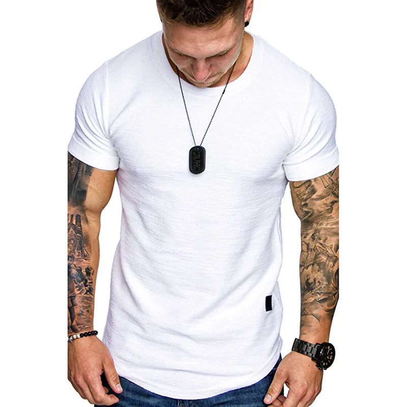 Men’s Slim Fit Performance T-Shirt – Breathable Short Sleeve O-Neck Solid Color Casual & Fitness Tee (Europe Size)
