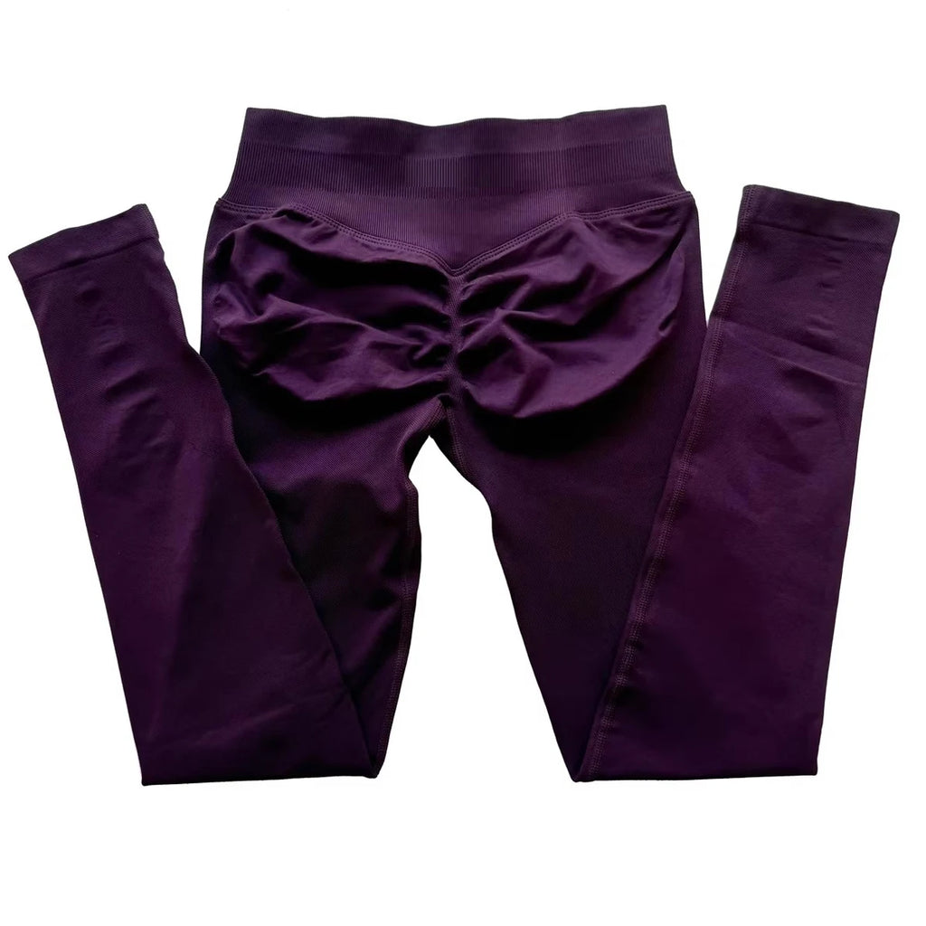 Scrunch Bum Seamless Gym Leggings for Women – Low Waist Push-Up Yoga Pants, Sweat-Wicking Workout Tights, Second-Skin Fit