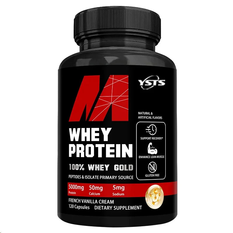 Whey Protein Capsules 5000mg – Muscle Recovery & Lean Muscle Support | Gluten-Free High Protein Supplement