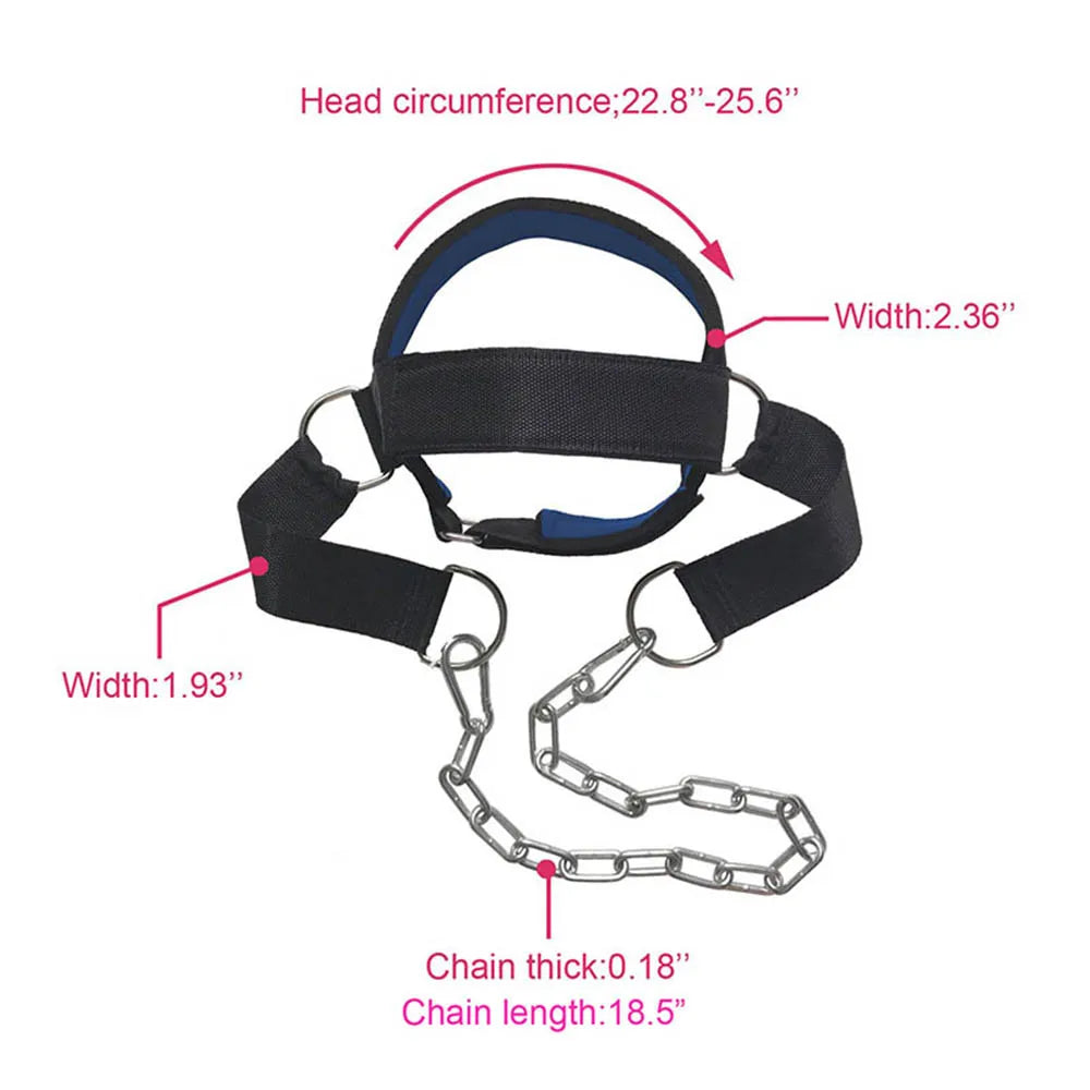 Neck Training Head Harness with Steel Chain – Strength & Muscle Builder for Boxing, MMA, Weightlifting & Home Gym Workouts