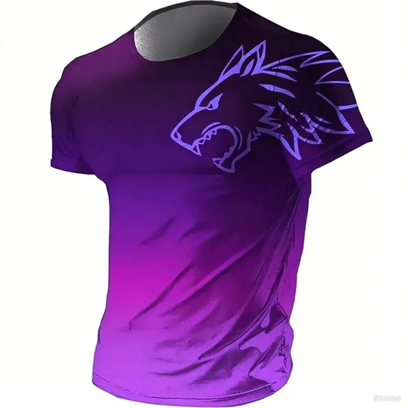 Men’s Quick-Dry Fitness T-Shirt – 3D Wolf Graphic Gym & Training Tee | Breathable Summer Sportswear