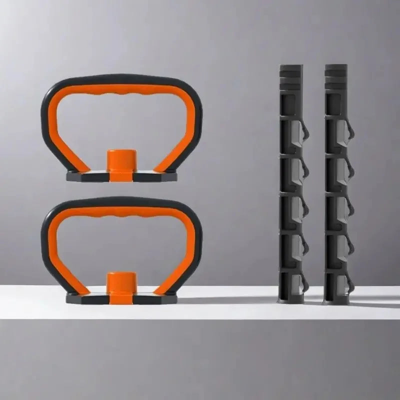 Adjustable Weight Dumbbell Handle & Kettlebell Base – Eco‑Friendly Home Gym Push‑Up & Strength Training Tool