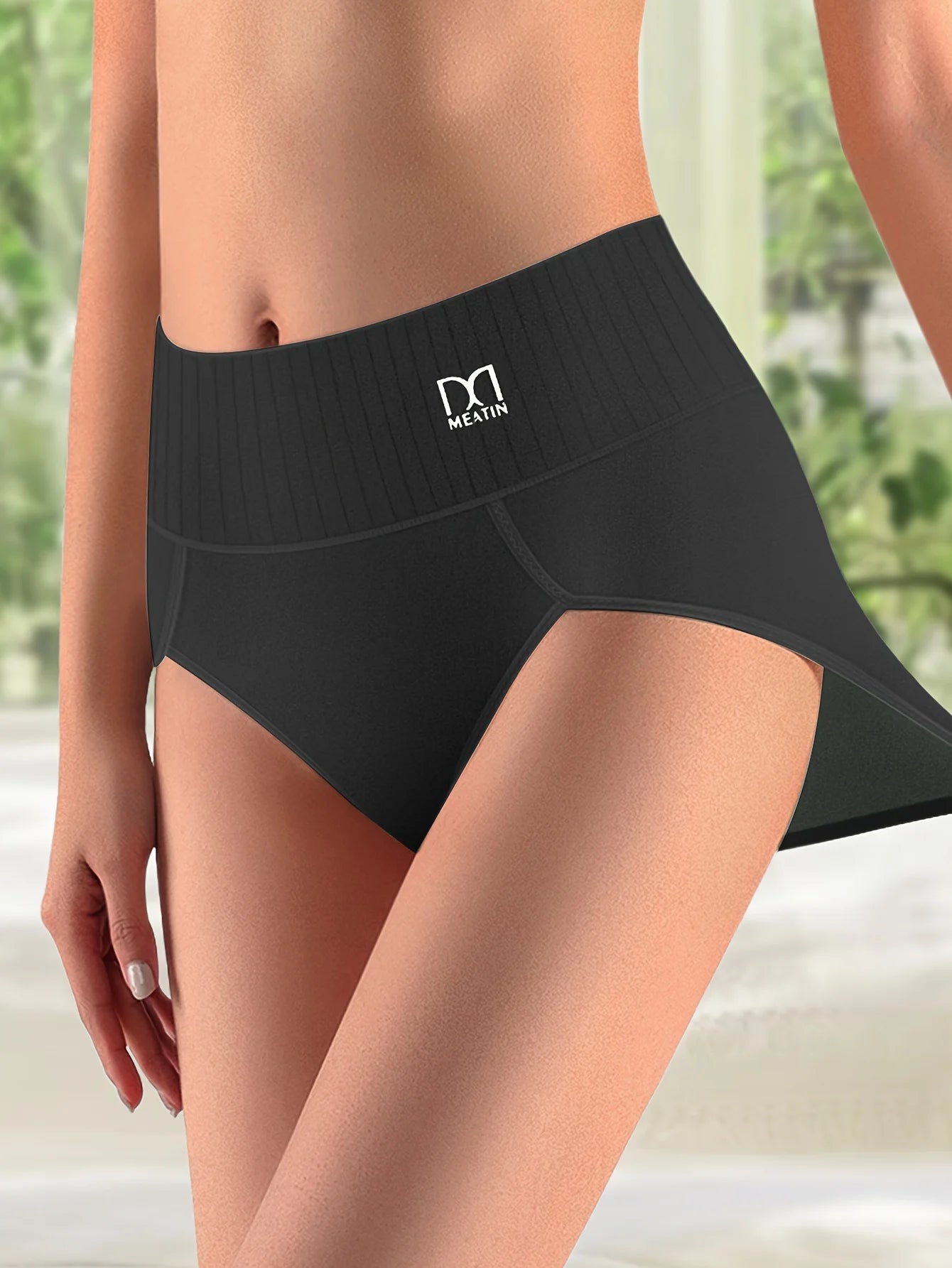 4-Pack Women’s High-Waisted Cotton Briefs – Tummy Control, Soft Breathable Underwear, Comfortable Everyday Panties