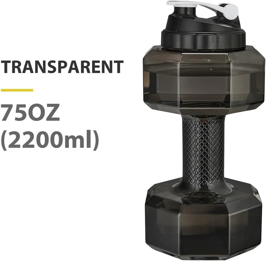 2.6L / 88oz Dumbbell Sports Water Bottle – Eco-Friendly PET Fitness Jug for Gym, Running, Yoga & Outdoor Training