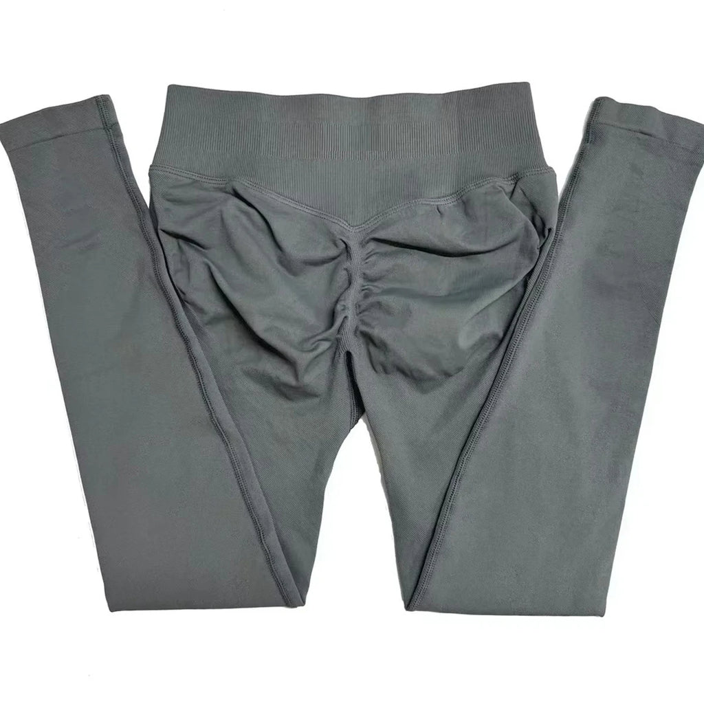 Scrunch Bum Seamless Gym Leggings for Women – Low Waist Push-Up Yoga Pants, Sweat-Wicking Workout Tights, Second-Skin Fit