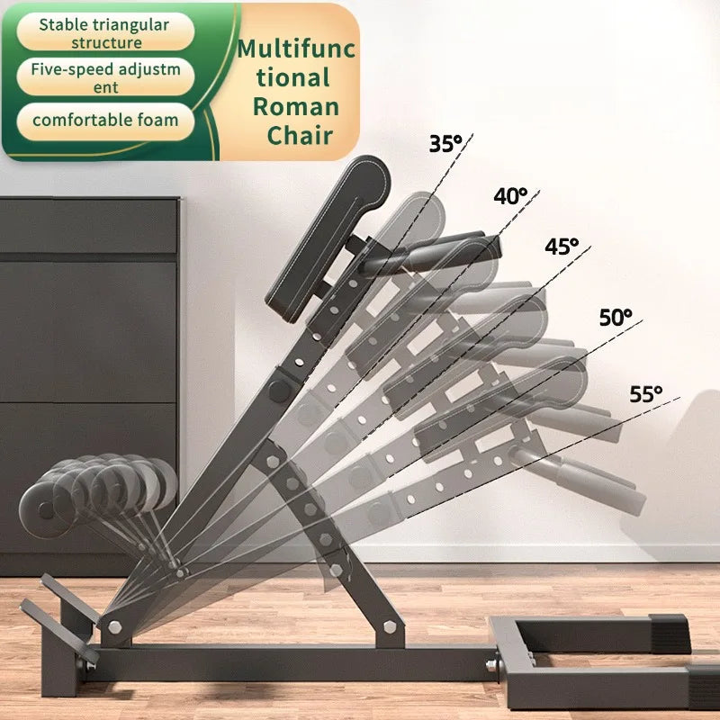 Adjustable Roman Chair & Waist Trainer – Home Strength Training Bench, Core & Back Extension Fitness Stool (Goat Exercise Machine)