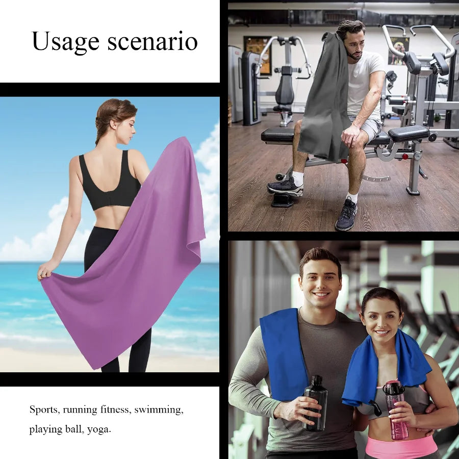 3-Piece Quick-Dry Microfiber Towel Set – Fast-Drying Travel Towels in 3 Sizes for Camping, Beach, Gym, Sports & Yoga | Ultra-Absorbent & Lightweight