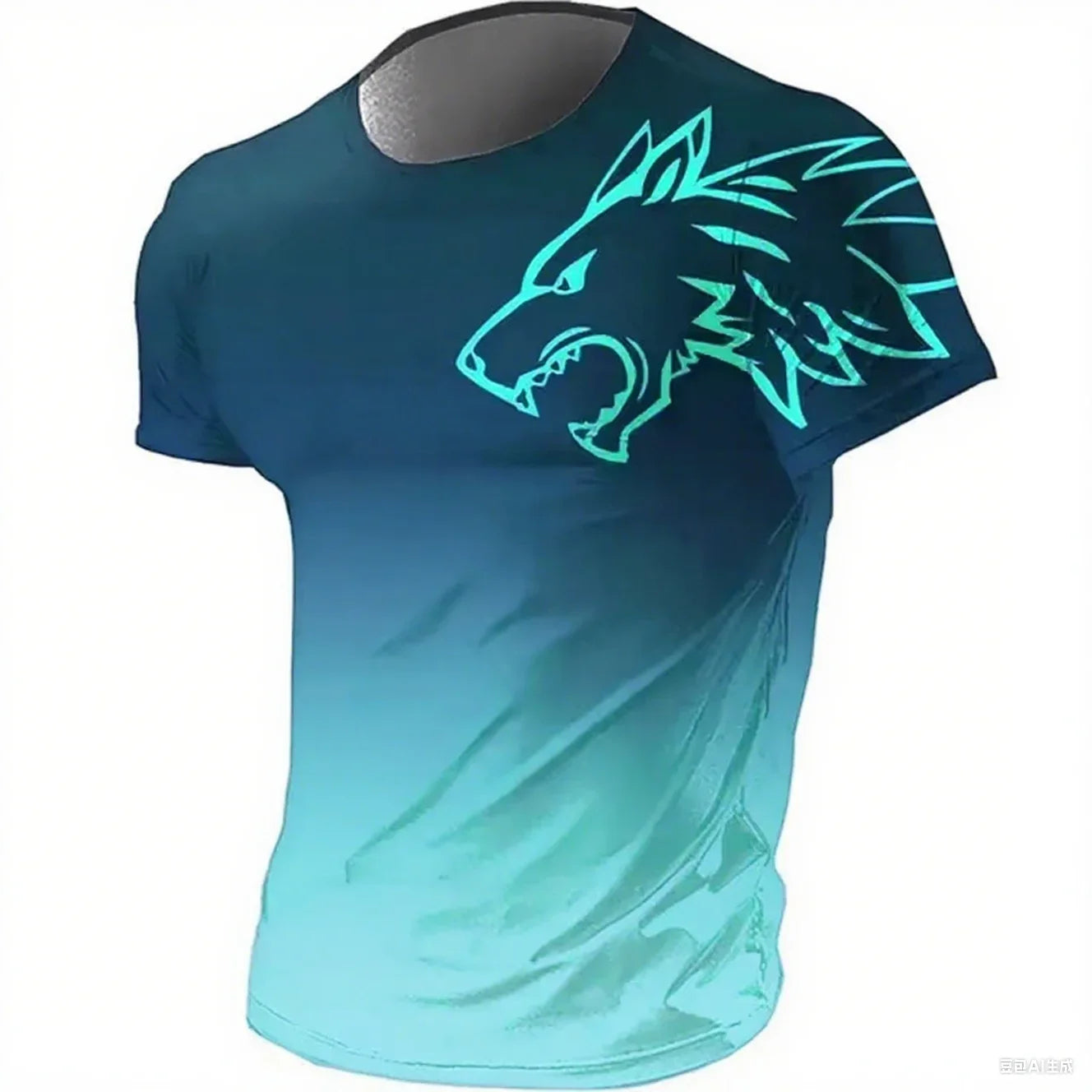 Men’s Quick-Dry Fitness T-Shirt – 3D Wolf Graphic Gym & Training Tee | Breathable Summer Sportswear