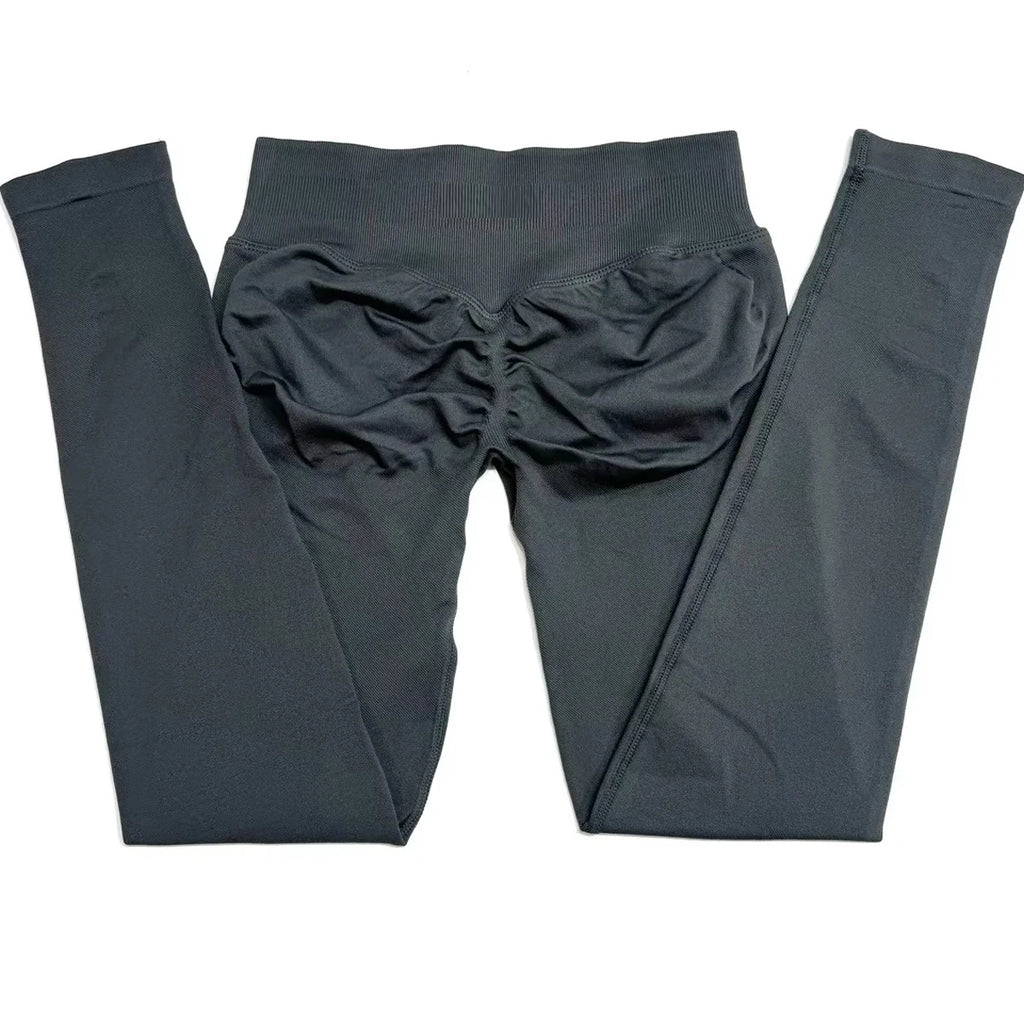 Scrunch Bum Seamless Gym Leggings for Women – Low Waist Push-Up Yoga Pants, Sweat-Wicking Workout Tights, Second-Skin Fit