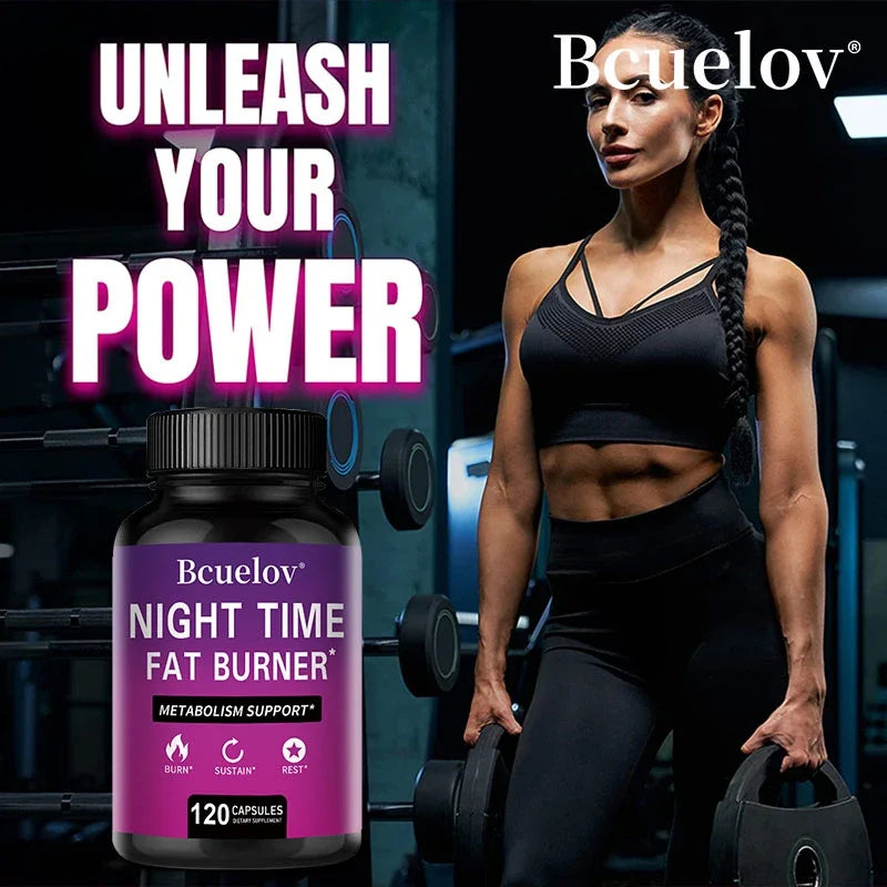 Night time Fat Burner Capsules – Thermogenic Metabolism Booster, Natural Appetite Support & Sleep-Friendly Weight Management