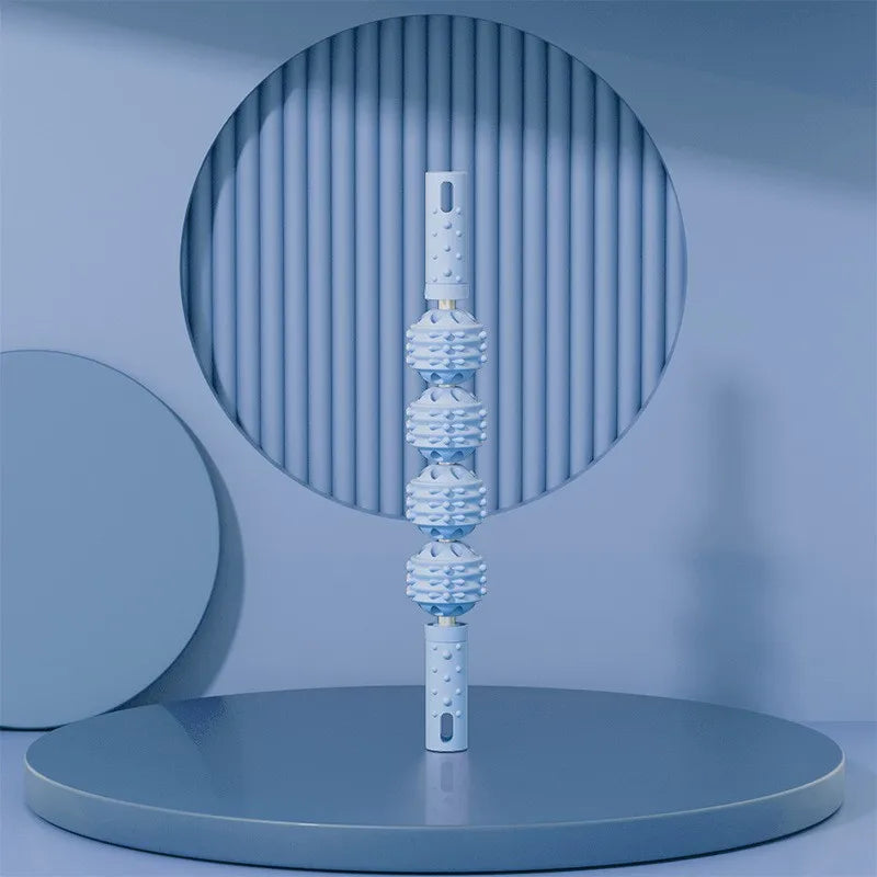 4-Ball Muscle Massage Roller Stick – Deep Tissue Fascia Release for Calves, Thighs, Arms & Forearms | Yoga, Fitness & Recovery Tool