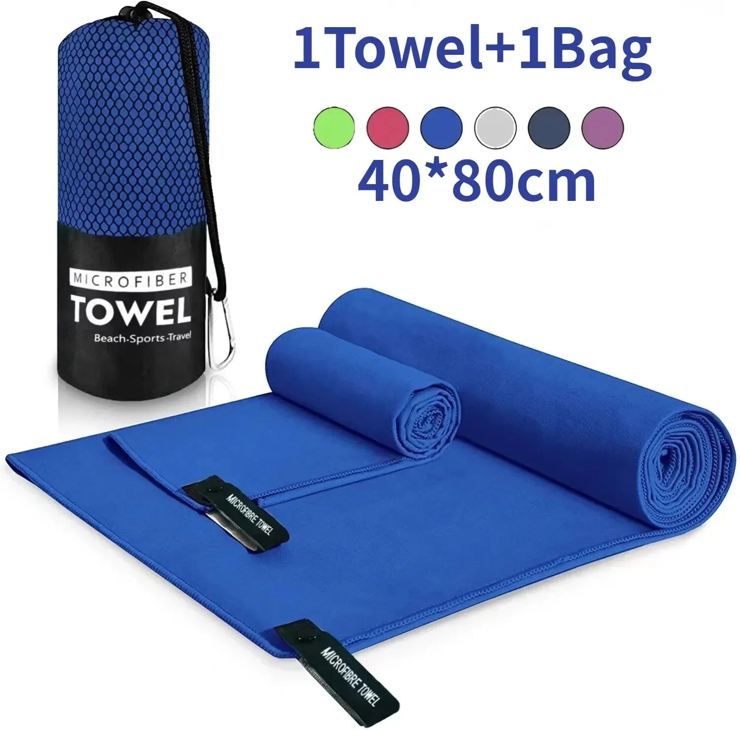 Quick-Drying Sports Towel 40x80cm – Microfiber Gym, Swimming, Running & Beach Towel, Sweat-Absorbent, Lightweight & Portable