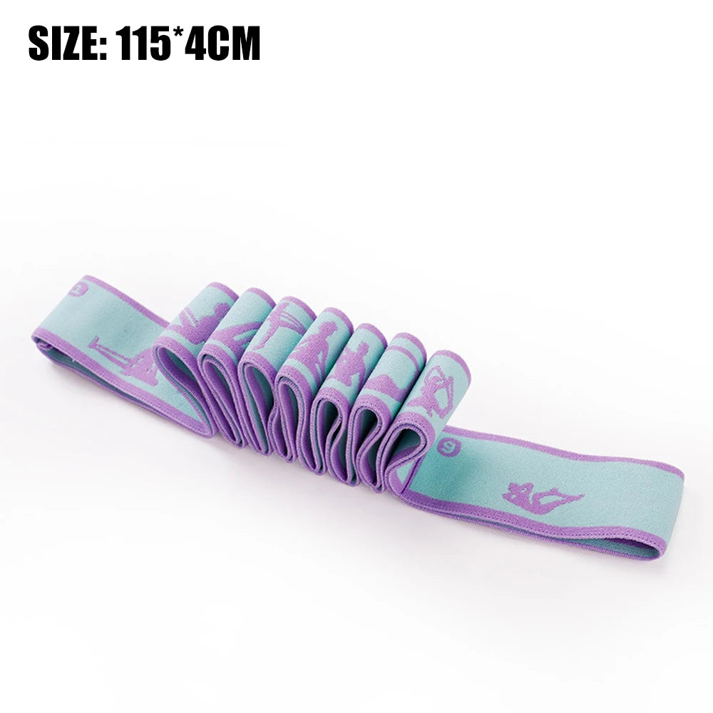 Elastic Yoga Stretching Band – Multi-Functional Pilates, Ballet & Fitness Resistance Strap with 9 Loops for Flexibility, Mobility & Recovery Training