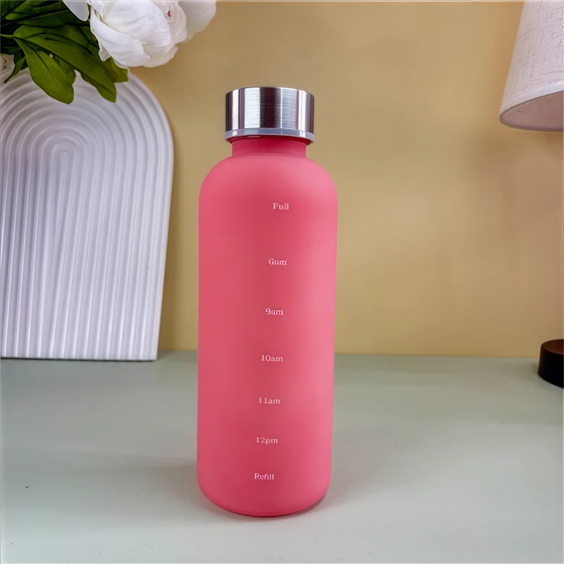 550ml Motivational Water Bottle with Time Marker – Leakproof BPA-Free Frosted Plastic Sports Bottle for Fitness, Gym, Travel & Daily Hydration