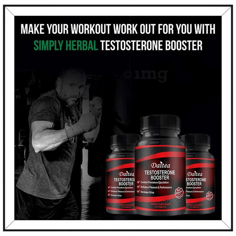 Testosterone Booster Capsules – Strength, Stamina & Energy Support for Muscle Growth & Performance (30/60/120 Count)