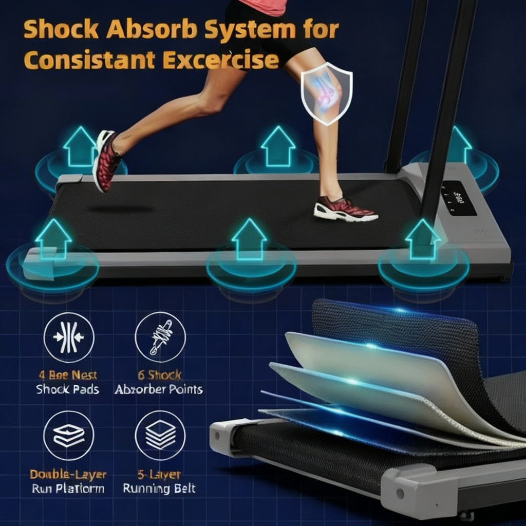 Foldable Walking Pad Treadmill – Portable Under Desk Curved Pro Machine for Home Fitness with Remote Control