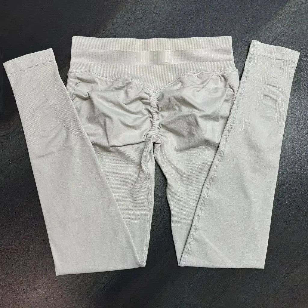 Scrunch Bum Seamless Gym Leggings for Women – Low Waist Push-Up Yoga Pants, Sweat-Wicking Workout Tights, Second-Skin Fit