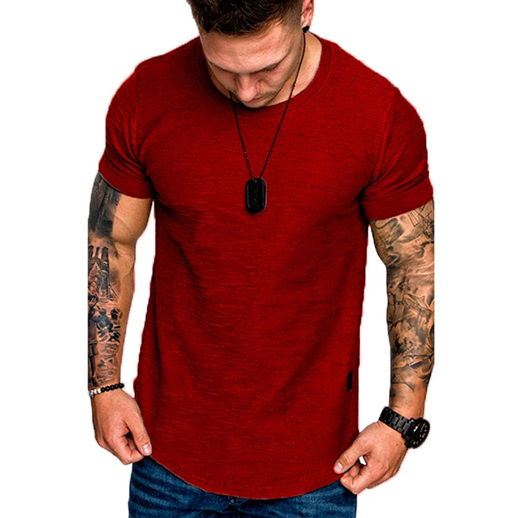 Men’s Slim Fit Performance T-Shirt – Breathable Short Sleeve O-Neck Solid Color Casual & Fitness Tee (Europe Size)