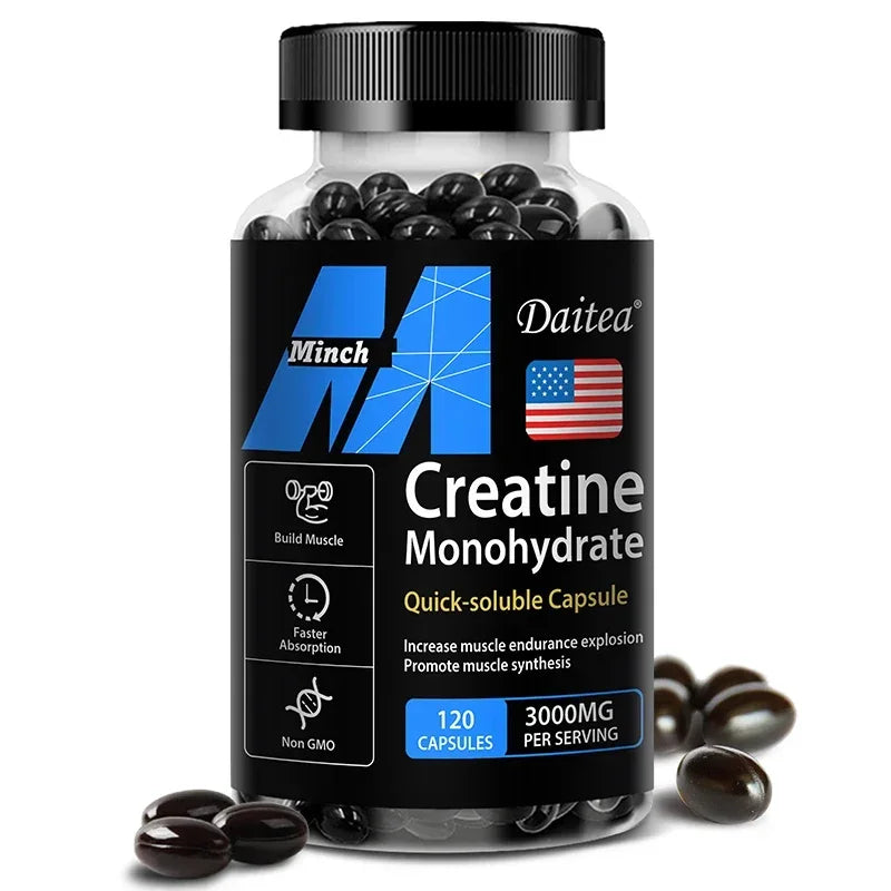 Creatine Monohydrate Capsules 3000mg – Strength, Muscle Growth & Performance Support | Keto-Friendly Creatine Supplement
