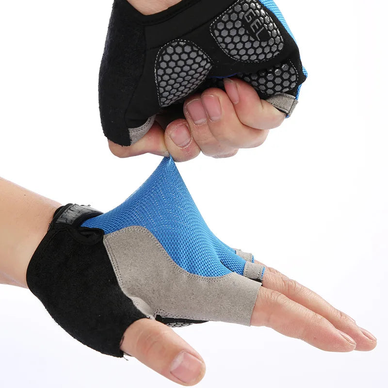 Fingerless Gym Gloves – Anti-Slip Fitness, Cycling & Workout Gloves for Men & Women, Breathable Bodybuilding & Exercise Gloves