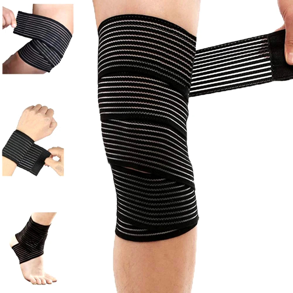 Elastic Compression Bandage Wrap (40–200cm) – Adjustable Knee, Elbow, Leg & Joint Support Strap for Sports, Fitness & Recovery