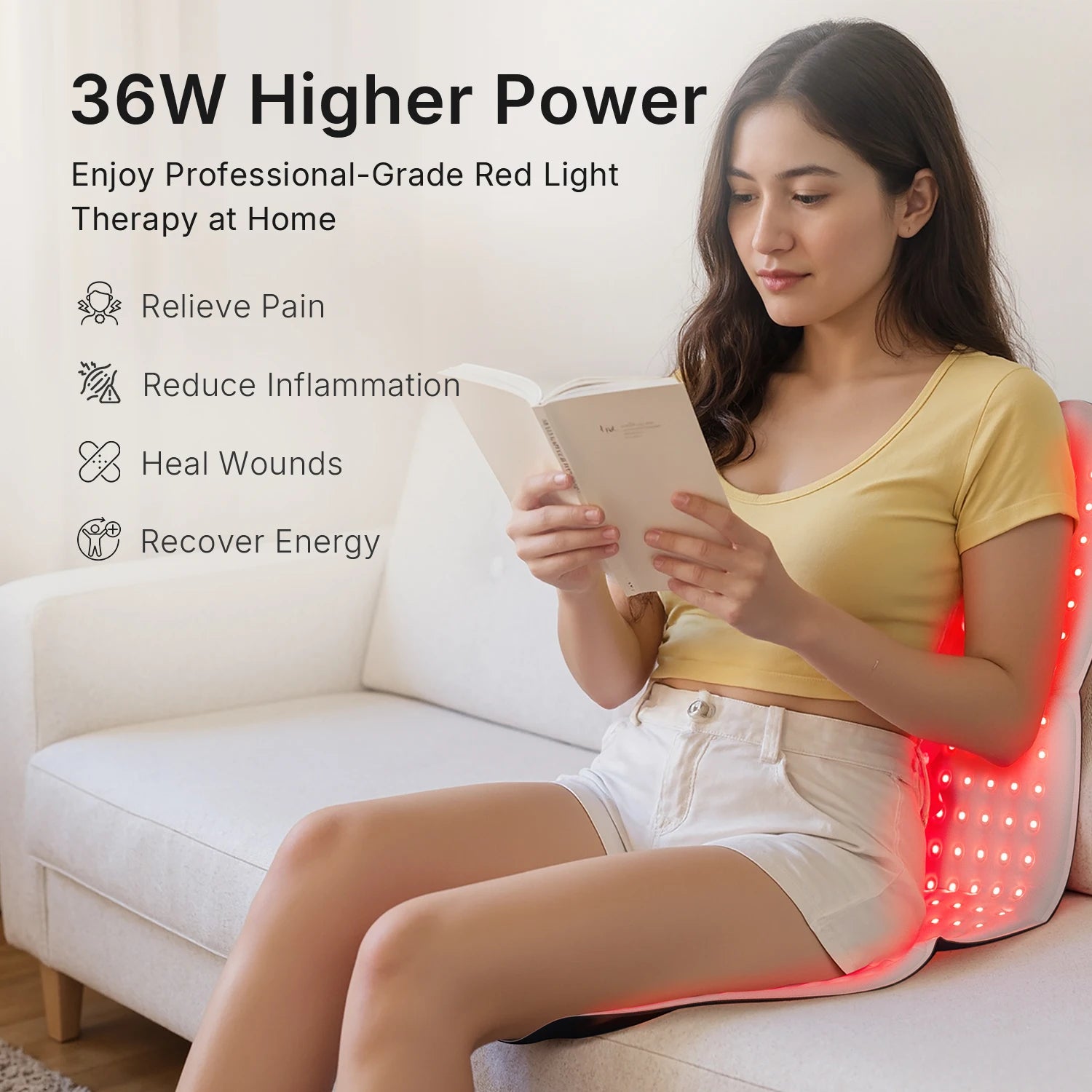 Red & Near-Infrared Light Therapy Pad (660nm & 850nm) – Large Full-Body Recovery Mat with Timer & Adjustable Brightness