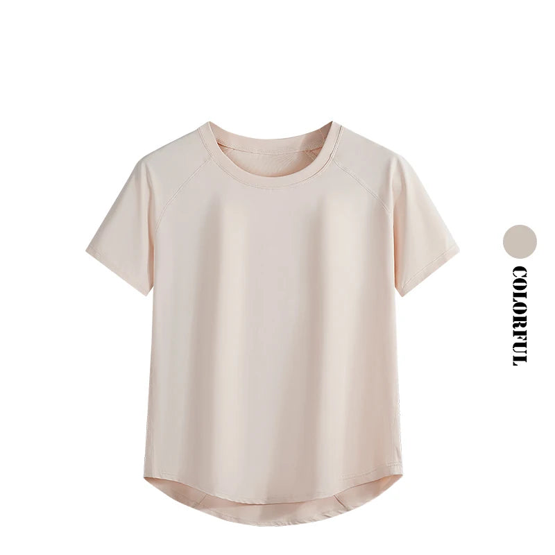 Women’s 2-Piece Yoga Set – Breathable Summer Sports Outfit with Short Sleeve Top & Running Shorts, Quick-Dry Fitness & Training Set