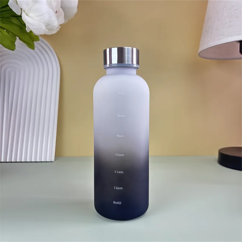550ml Motivational Water Bottle with Time Marker – Leakproof BPA-Free Frosted Plastic Sports Bottle for Fitness, Gym, Travel & Daily Hydration