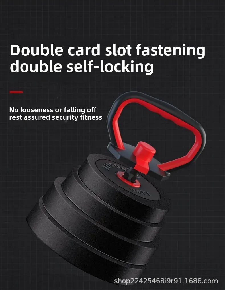 Adjustable Weight Dumbbell Handle & Kettlebell Base – Eco‑Friendly Home Gym Push‑Up & Strength Training Tool