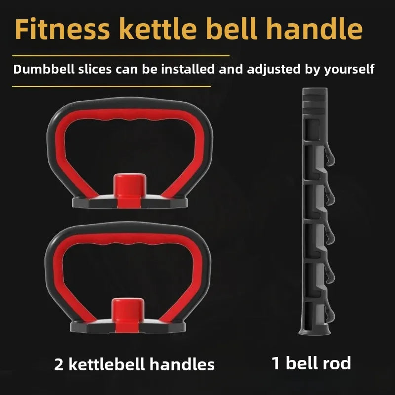 Adjustable Weight Dumbbell Handle & Kettlebell Base – Eco‑Friendly Home Gym Push‑Up & Strength Training Tool