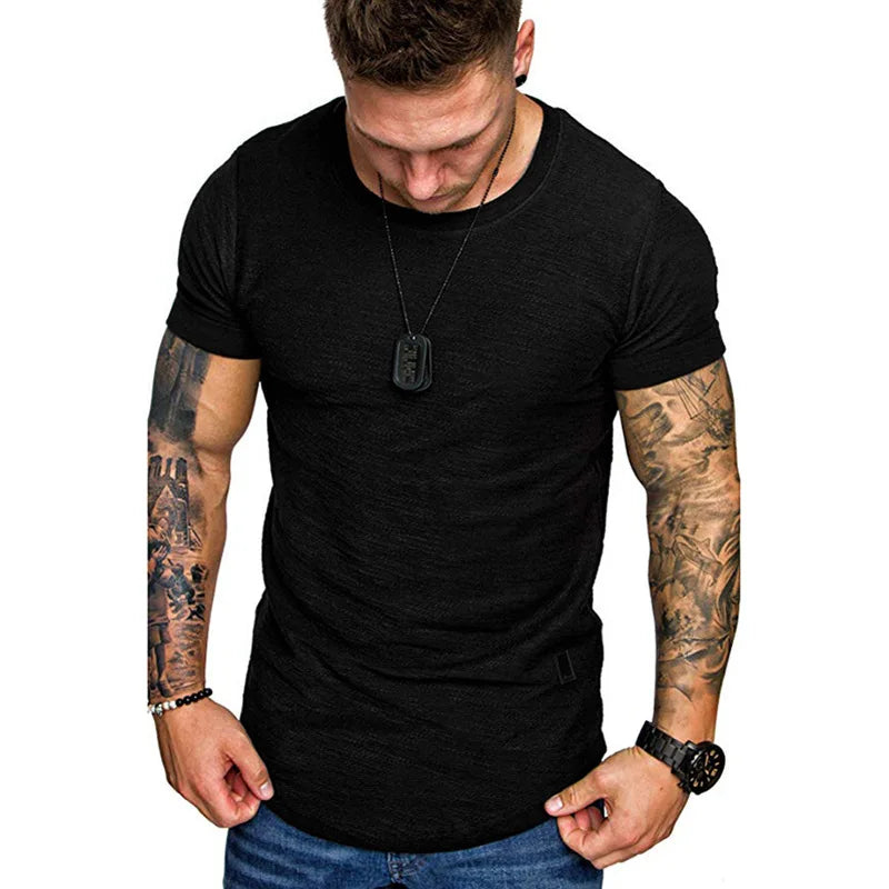 Men’s Slim Fit Performance T-Shirt – Breathable Short Sleeve O-Neck Solid Color Casual & Fitness Tee (Europe Size)