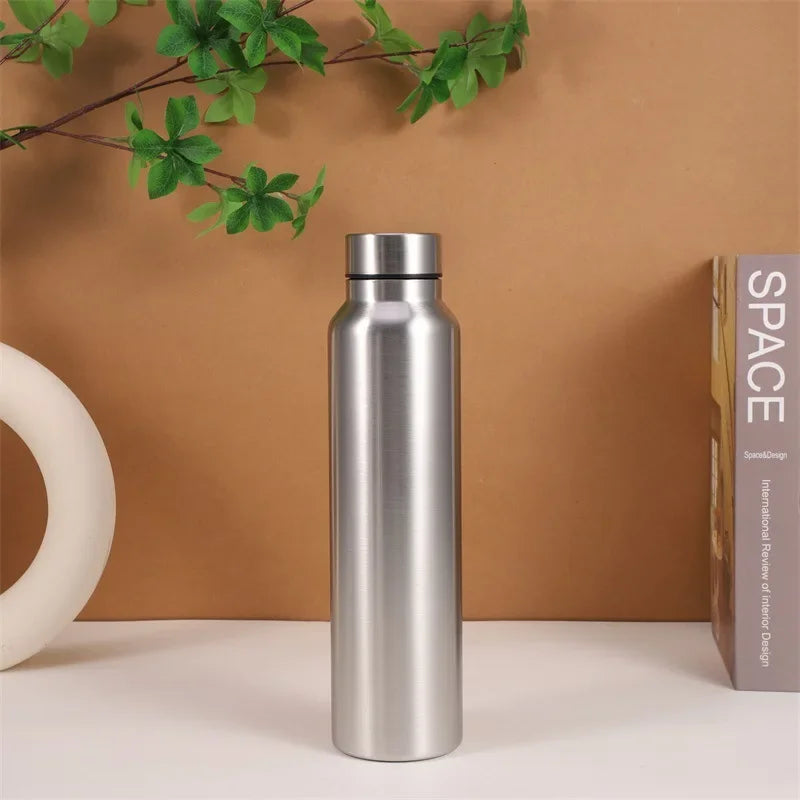 1000ml Stainless Steel Sports Water Bottle – Rugged Single-Layer Metal Flask for Gym, Camping & Outdoor Activities (1/2/3 Pcs)