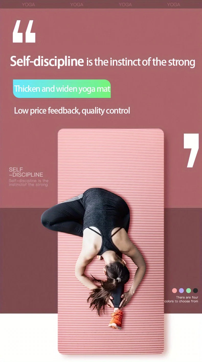 10mm / 15mm Thick NBR Yoga Mat – Extra Thick Anti-Slip Fitness Mat for Yoga, Pilates, Stretching & Home Workouts (Waterproof, Joint Support)