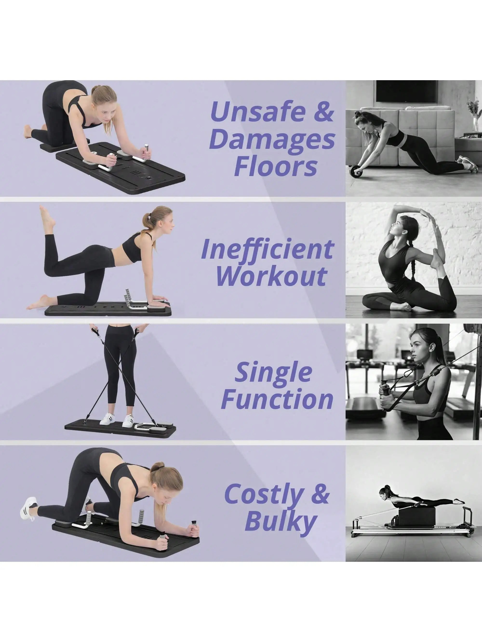 Foldable Pilates Board Ab Trainer – Multi-Functional Core Workout Equipment for Home & Gym | Portable Abdominal Trainer