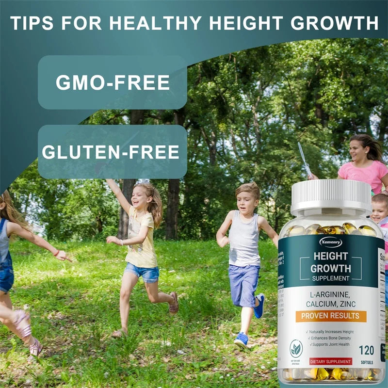Height Growth Supplements – Bone Strengthening & Natural Growth Support for Children, Teens & Adults, 30/60/120 Capsules