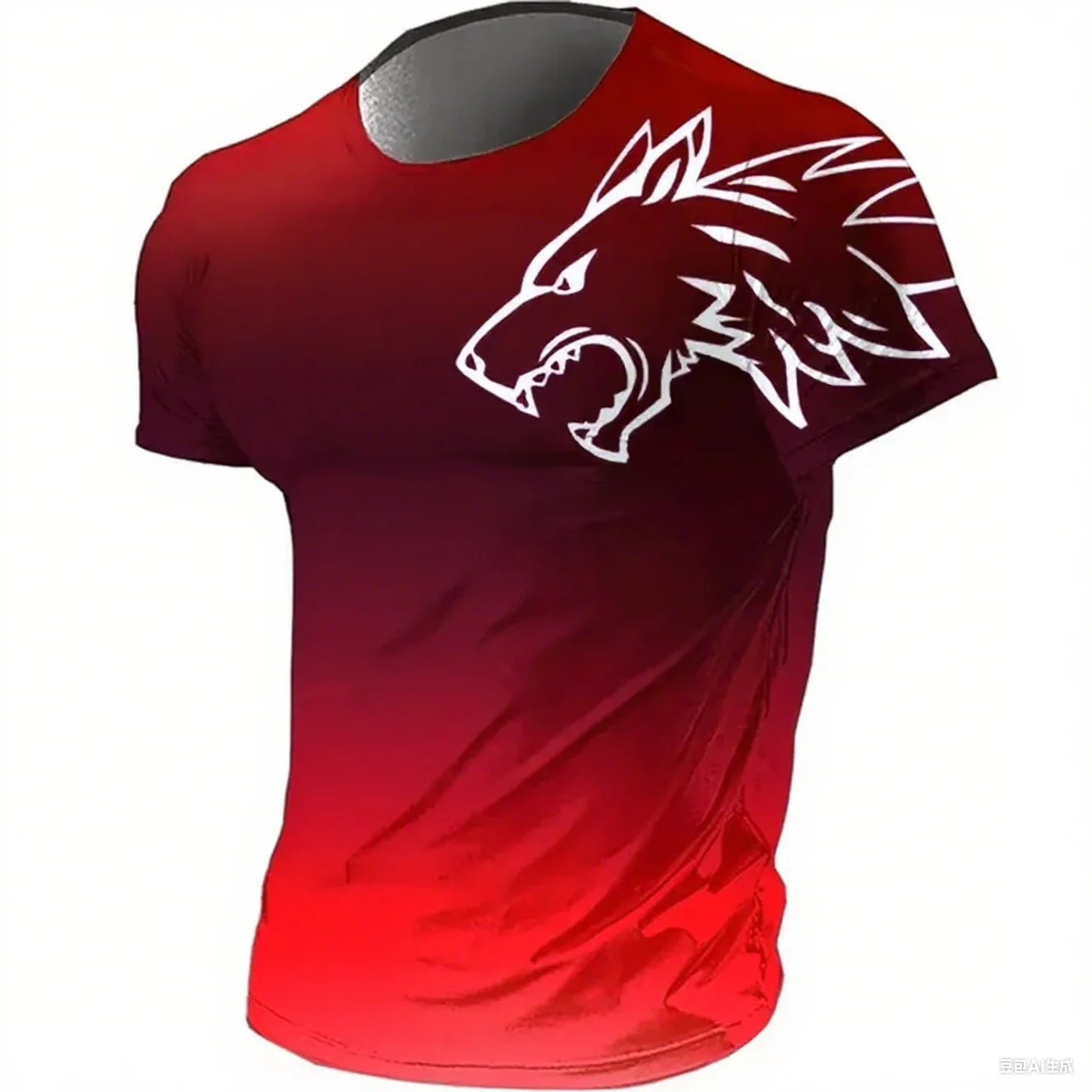Men’s Quick-Dry Fitness T-Shirt – 3D Wolf Graphic Gym & Training Tee | Breathable Summer Sportswear