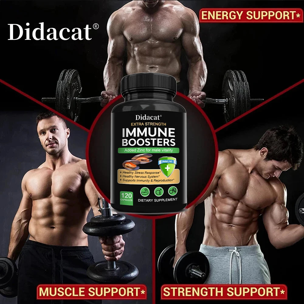 Men’s Vitality & Performance Supplement Capsules – Immune Support, Strength, Endurance, Stress Relief & Energy Boost