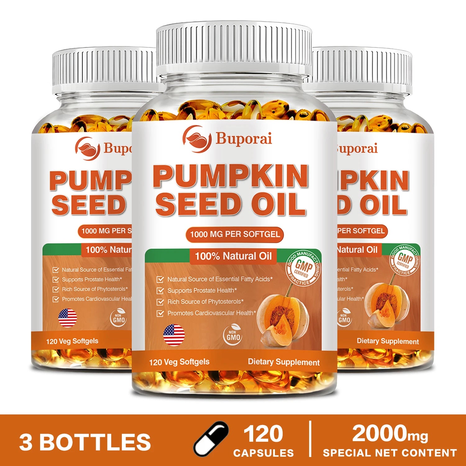 Pumpkin Seed Oil Capsules – Hair Growth, Prostate & Urinary Tract Support | Heart & Cardiovascular Health